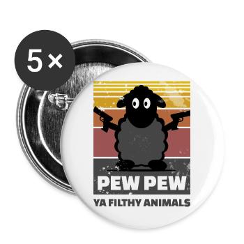 funny sheep - Buttons large 2.2''/56 mm (5-pack) - white - Front