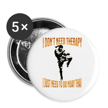 Muay Thai Boxing Muay Thai - Buttons groß 56 mm (5er Pack) - Weiß - Vorne