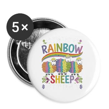 I'm The Rainbow Sheep Of The Family 13 - Buttons groß 56 mm (5er Pack) - Weiß - Vorne