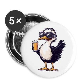 Strauss après-ski beer - Buttons large 2.2''/56 mm (5-pack) - white - Front