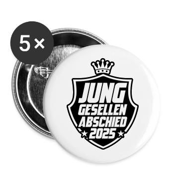 Junggesellenabschied 2025 Jga - Buttons groß 56 mm (5er Pack) - Weiß - Vorne