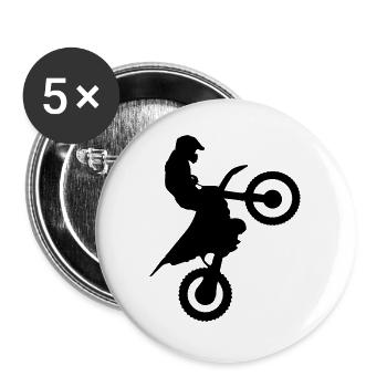 Jump Schwarz - Buttons groß 56 mm (5er Pack) - Weiß - Vorne
