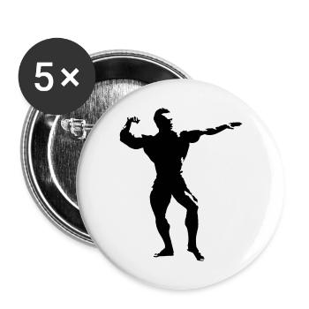 bodybuilding_4 - Buttons groß 56 mm (5er Pack) - Weiß - Vorne