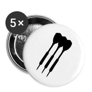 dartpfeil13 - Buttons groß 56 mm (5er Pack) - Weiß - Vorne