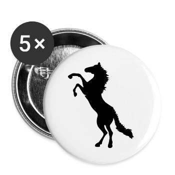 horse - Buttons groß 56 mm (5er Pack) - Weiß - Vorne
