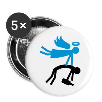 Ange gardien - Drunk - Lot de 5 grands badges (56 mm) - blanc - Devant