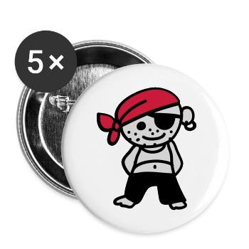 Pirate - Buttons large 2.2''/56 mm (5-pack) - white - Front