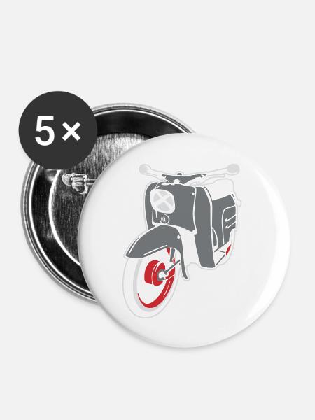 retroroller_ot - Buttons groß 56 mm (5er Pack) - Weiß