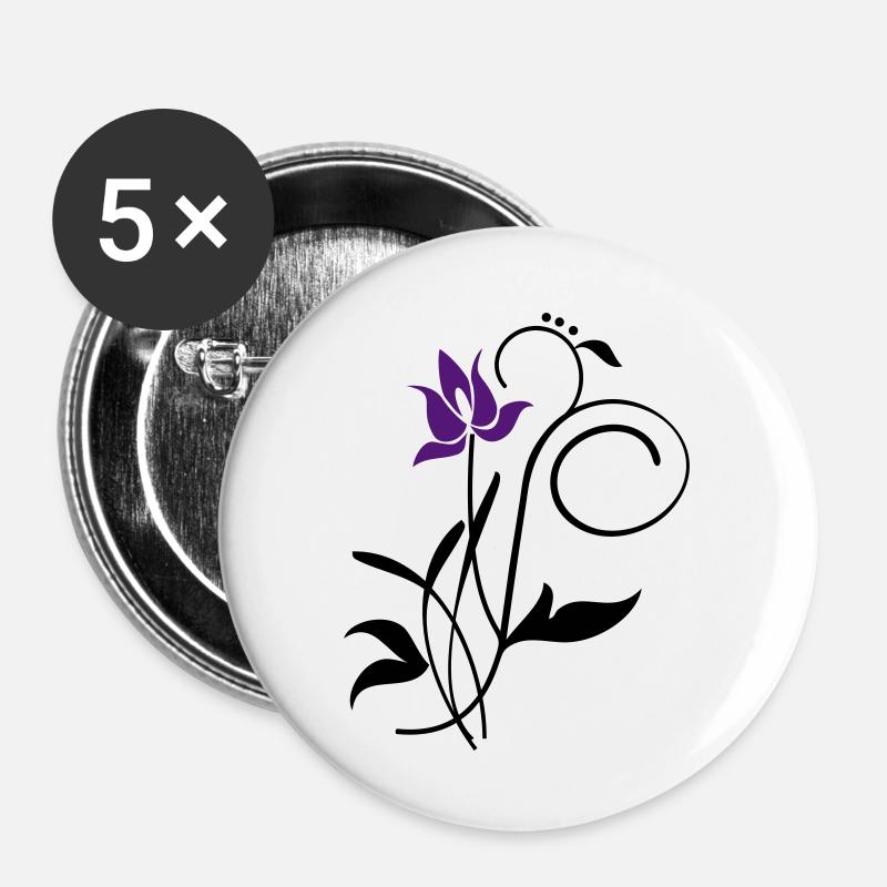 Orchidee / orchid (2c) - Buttons large 2.2''/56 mm (5-pack) - white