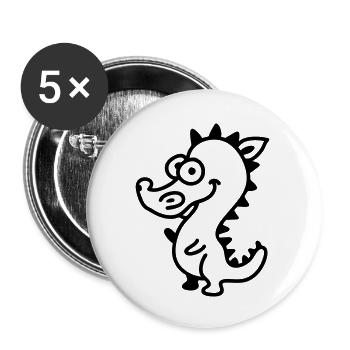 Dragons - Line - Lot de 5 grands badges (56 mm) - blanc - Devant