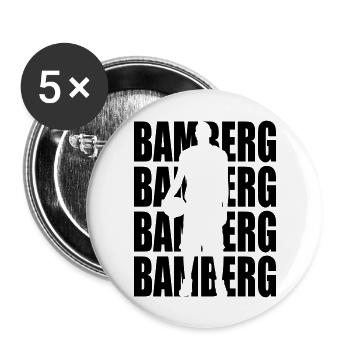 Bamberg Basketball - Lot de 5 grands badges (56 mm) - blanc - Devant