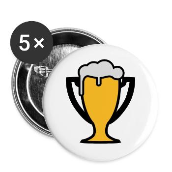 Beer Cup Champion du Monde - Lot de 5 grands badges (56 mm) - blanc - Devant
