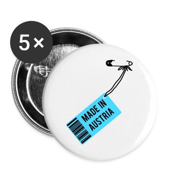 Made in Austria T-Shirt - Buttons large 2.2''/56 mm (5-pack) - white - Front