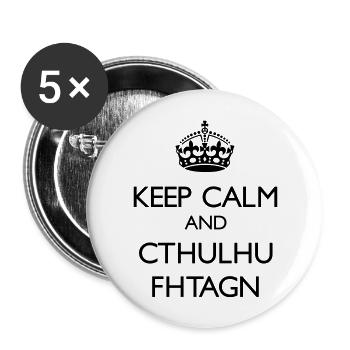 Cthulhu Fhtagn - Buttons groß 56 mm (5er Pack) - Weiß - Vorne
