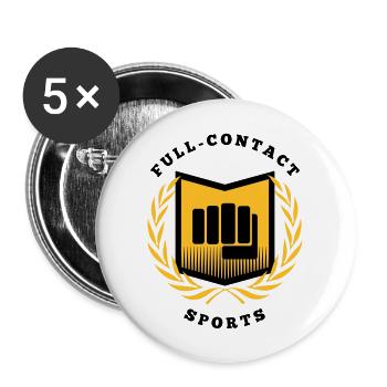 Full contact sport, martial arts, MMA - Buttons large 2.2''/56 mm (5-pack) - white - Front