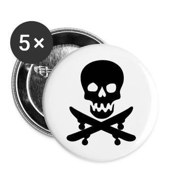 Skateboard - Buttons large 2.2''/56 mm (5-pack) - white - Front
