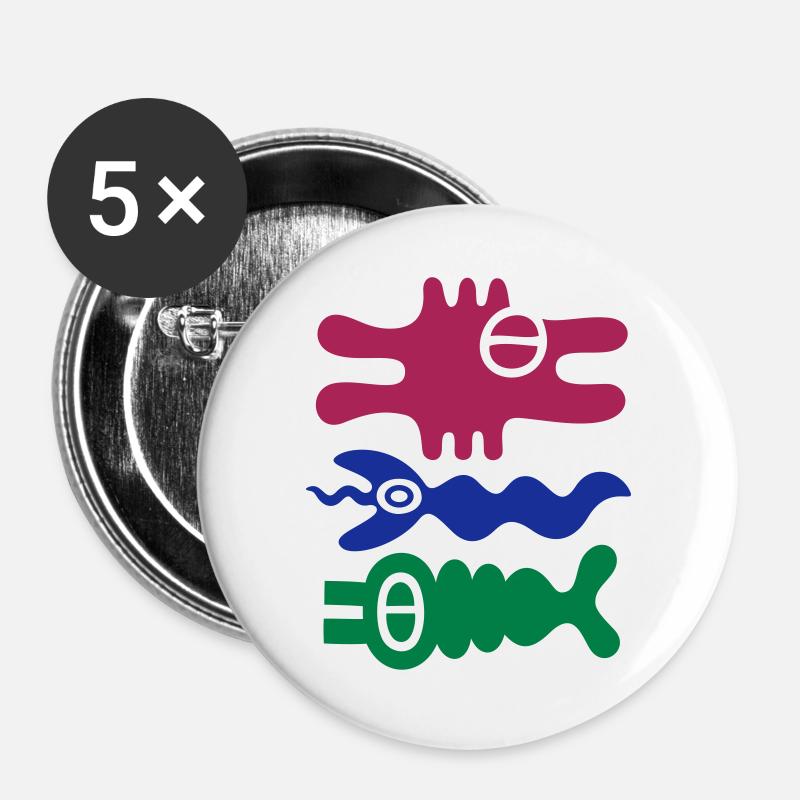 Maritime Wesen - Buttons groß 56 mm (5er Pack) - Weiß