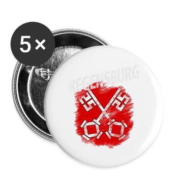 Regensburg - Buttons groß 56 mm (5er Pack) - Weiß - Vorne
