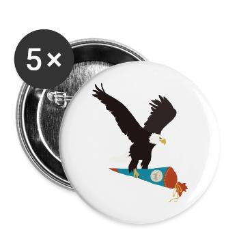 Adler_Schultüte_blau - Buttons groß 56 mm (5er Pack) - Weiß - Vorne