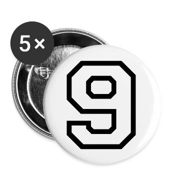 THE NUMBER 9-NINE - Buttons large 2.2''/56 mm (5-pack) - white - Front