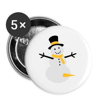 snow fun - Buttons groß 56 mm (5er Pack) - Weiß - Vorne