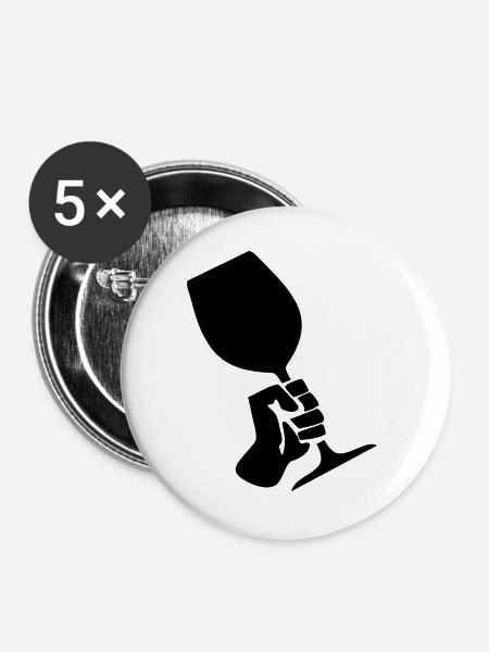 Wine Revolution - Buttons groß 56 mm (5er Pack) - Weiß