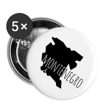 montenegro - Buttons groß 56 mm (5er Pack) - Weiß - Vorne
