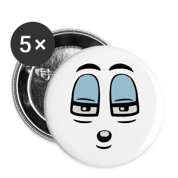 Skeptical Comic Face Judgmental Gaze - Buttons large 2.2''/56 mm (5-pack) - white - Front
