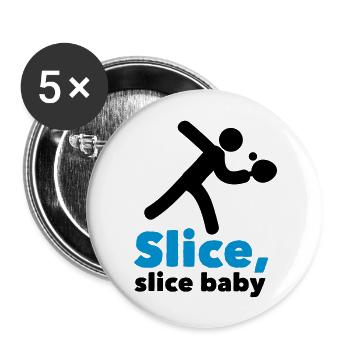 table tennis: slice, slice baby - Buttons groß 56 mm (5er Pack) - Weiß - Vorne