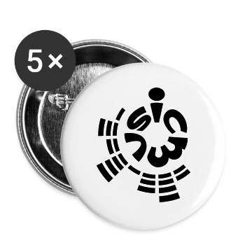 music (1c) - Buttons groß 56 mm (5er Pack) - Weiß - Vorne