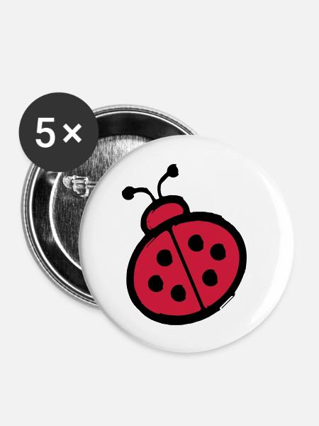 ladybug - Buttons groß 56 mm (5er Pack) - Weiß