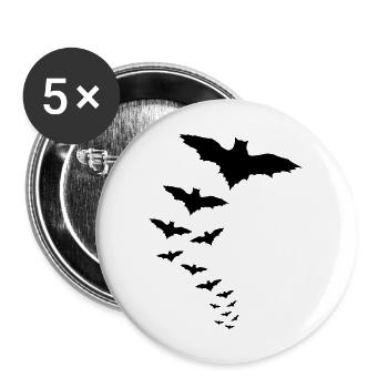 fledermaus - Buttons groß 56 mm (5er Pack) - Weiß - Vorne