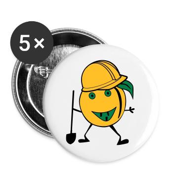 travailleur de la construction d'orange - Lot de 5 grands badges (56 mm) - blanc - Devant
