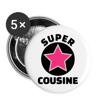 super cousine (v.5) - Lot de 5 grands badges (56 mm) - blanc - Devant
