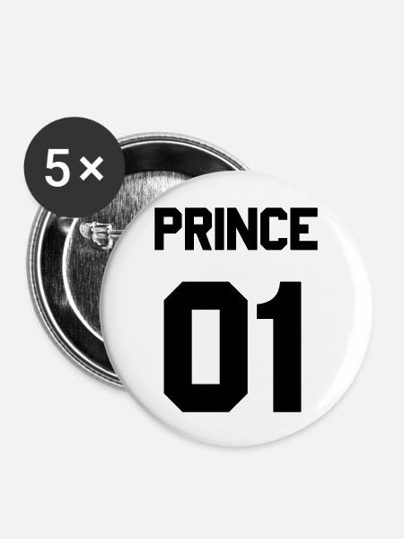 Prince 01 - Buttons groß 56 mm (5er Pack) - Weiß