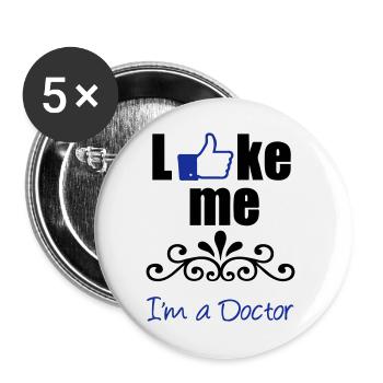Like the Doctor - Buttons large 2.2''/56 mm (5-pack) - white - Front