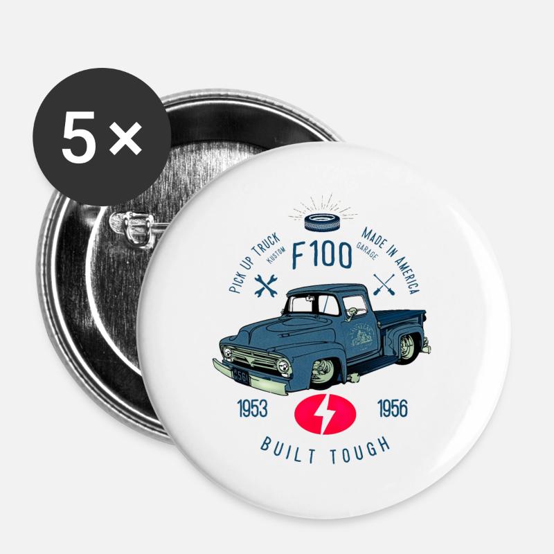F100 Built Tough - Buttons groß 56 mm (5er Pack) - Weiß