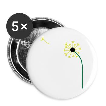 Pissenlit,Pissenlit,Renoncule, ✔ - Lot de 5 grands badges (56 mm) - blanc - Devant