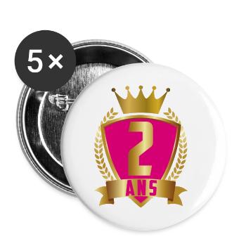 2ANS-ROSE - Lot de 5 grands badges (56 mm) - blanc - Devant