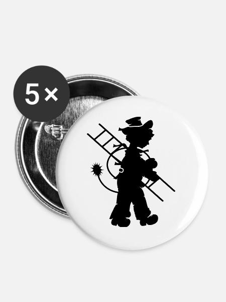 Schornsteinfeger - Buttons groß 56 mm (5er Pack) - Weiß