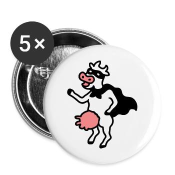 Cowhero - Lot de 5 grands badges (56 mm) - blanc - Devant