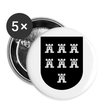 Wappen Siebenbürger Sachsen 2farbig - Siebenbürgen - Buttons groß 56 mm (5er Pack) - Weiß - Vorne