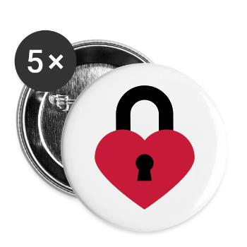 herzschloss_2c - Lot de 5 grands badges (56 mm) - blanc - Devant