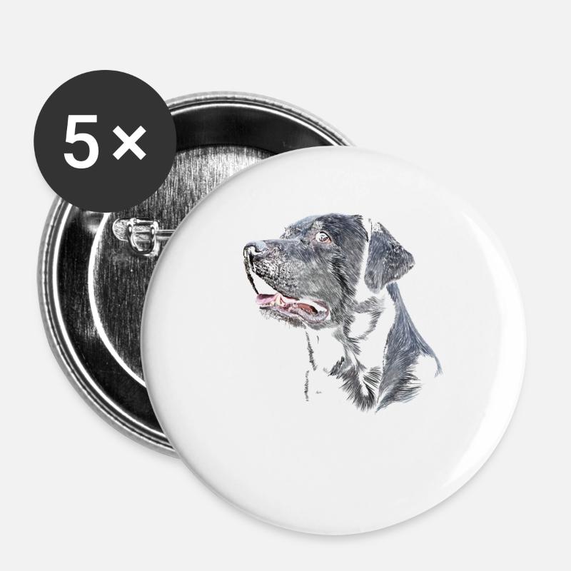 Labrador - Buttons large 2.2''/56 mm (5-pack) - white