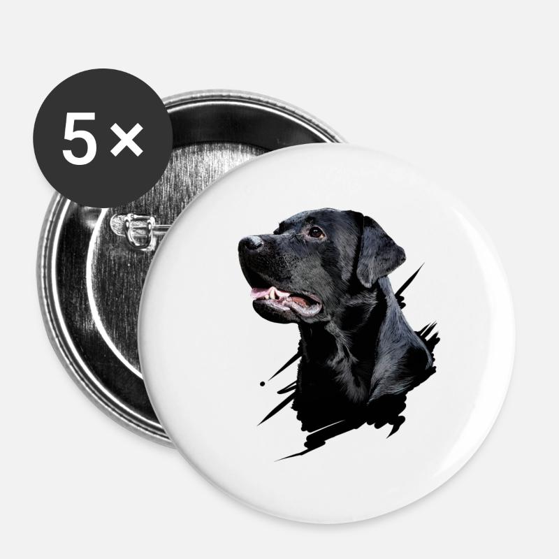 Labrador - Buttons large 2.2''/56 mm (5-pack) - white