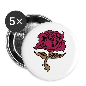 Rose (flower) - Buttons large 2.2''/56 mm (5-pack) - white - Front