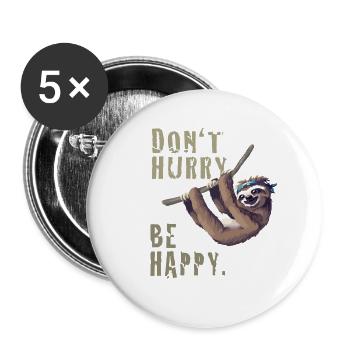 Paresseux chill sleep Slow happy humour fun nerd - Lot de 5 grands badges (56 mm) - blanc - Devant