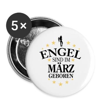 Ange de mars - Lot de 5 grands badges (56 mm) - blanc - Devant