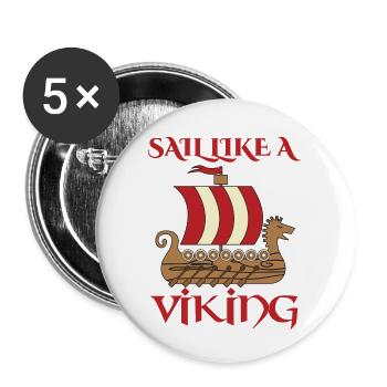 Vikings: Sail comme un Viking - Lot de 5 grands badges (56 mm) - blanc - Devant