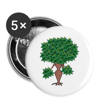 female tree - Buttons large 2.2''/56 mm (5-pack) - white - Front